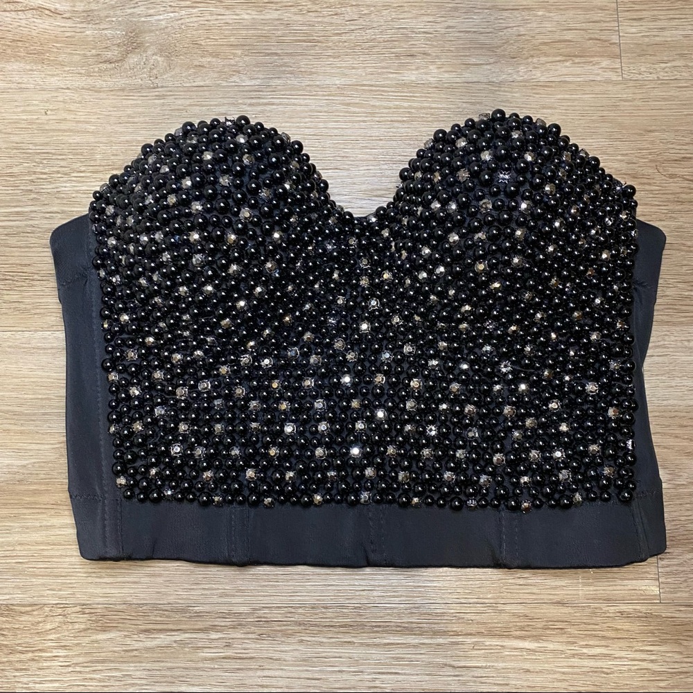 🔥 Pearl Bustier Corset Encrusted with Crystal
